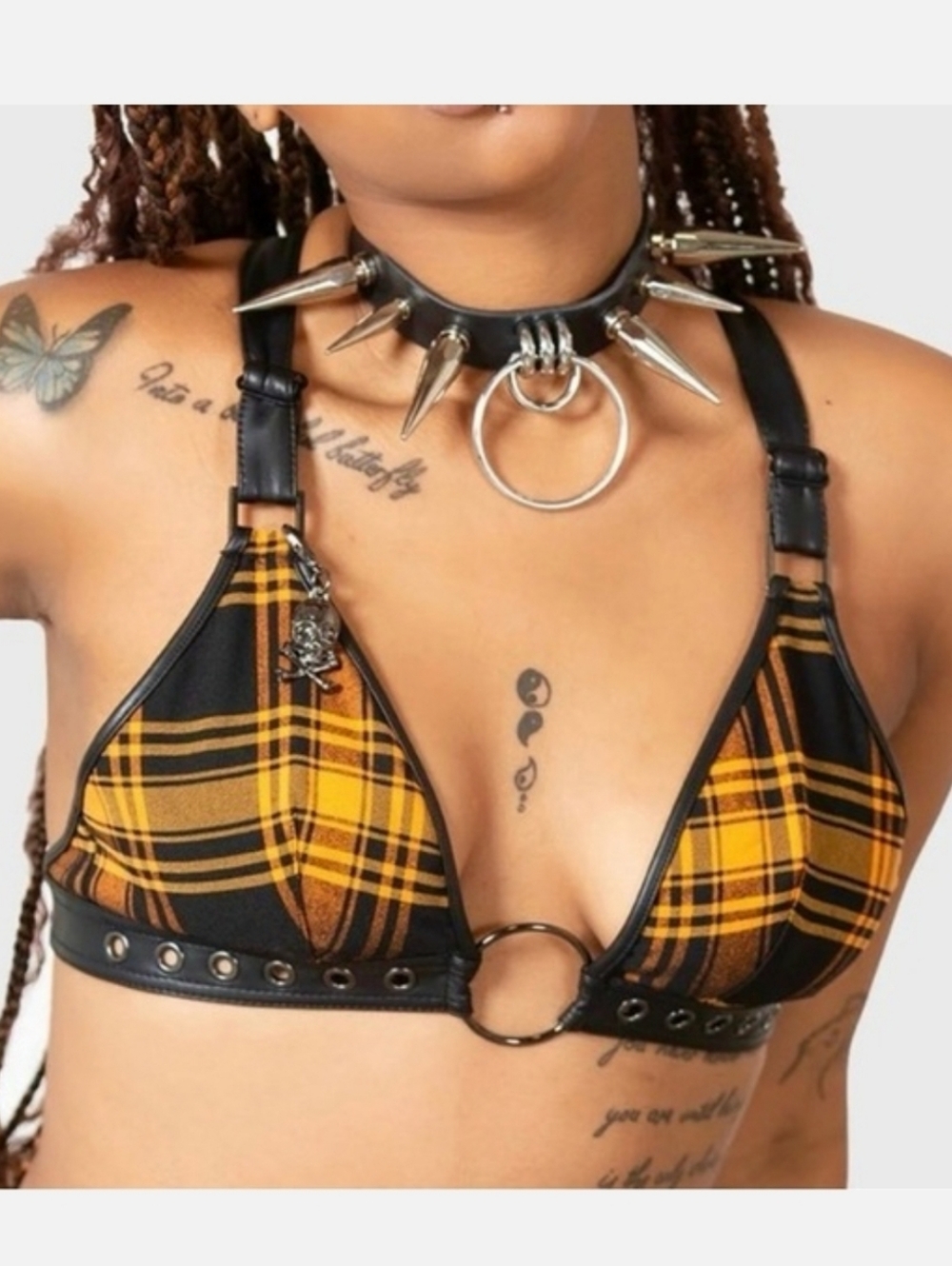 Killstar x Avril Lavigne Halter Plaid Black Orange